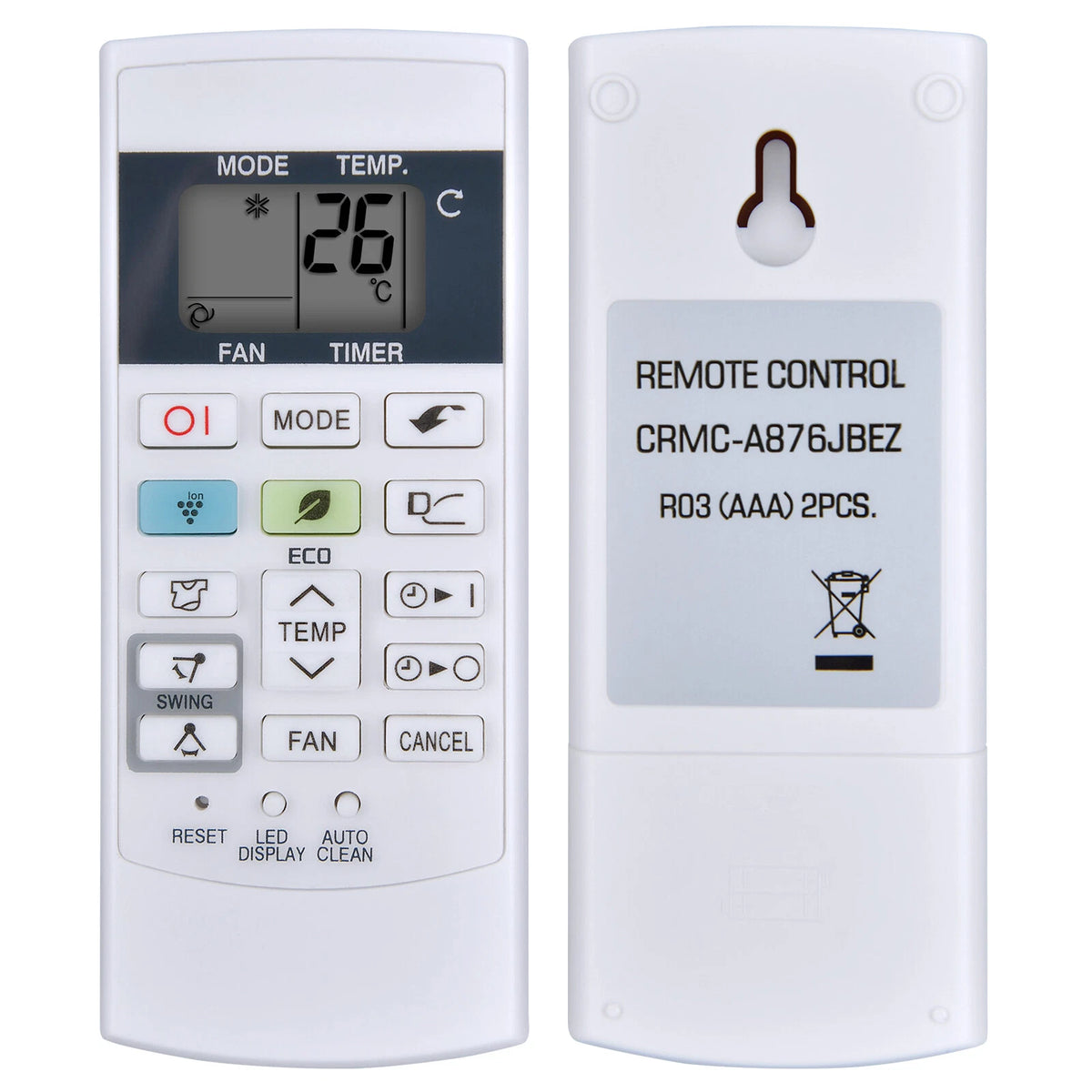 Replacement Remote Control For Sharp Air Conditioner CRMC-A876JBEZ