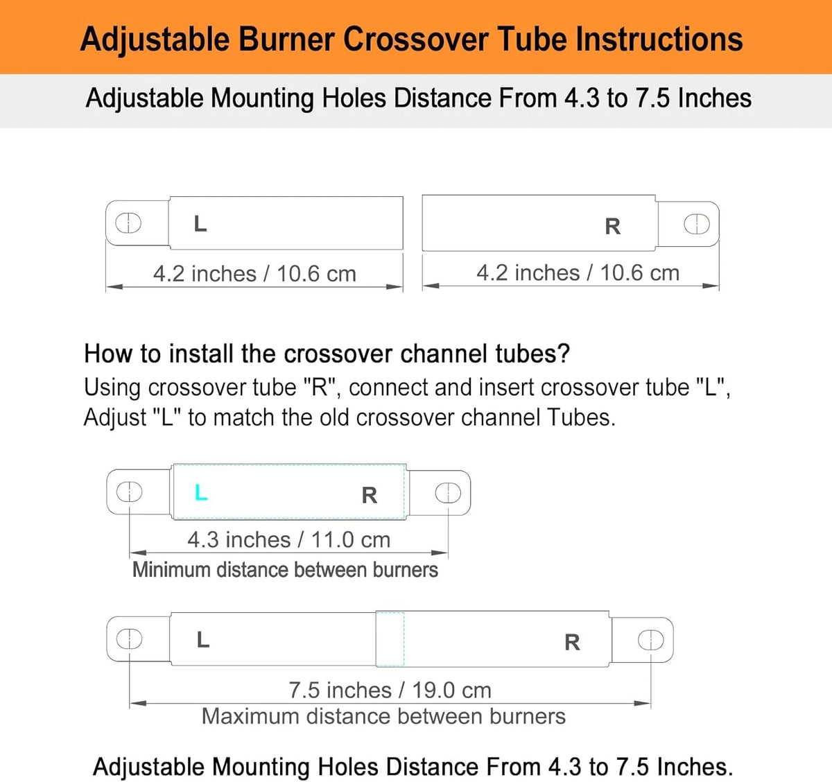 Grill Crossover Tube;Charbroil Carryover Tube;Char Broil Parts,for...