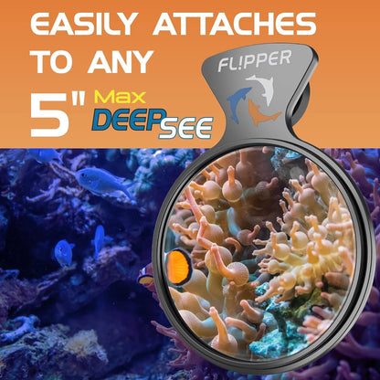 Flipper DeepSee Viewer Orange Magnifying Glass Lens Attachment MAX 5, Black