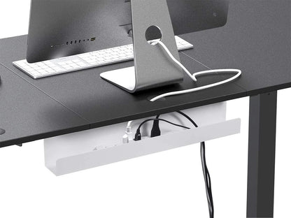 Monoprice Under Desk Cable Tray - Steel with Power Supply and Wire White
