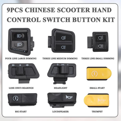 Mokuo Motorcycle Handle Switch Button in PP Material Compatible with Chinese...