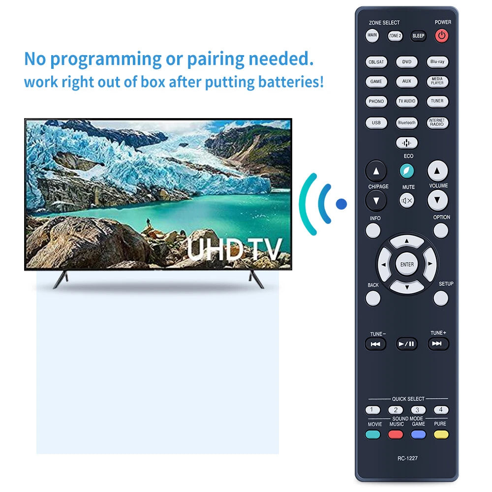 RC-1227 Remote Control For Denon AV Receiver AVR-X1400H AVR-X1600H AVR-S730H
