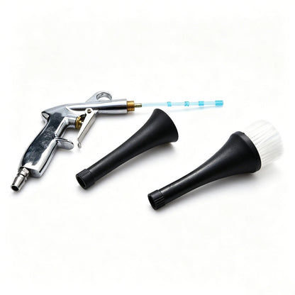 Aluminum Alloy Car Detailing Air Gun 360° Swivel 1/4" Inlet Blow Tool Nozzles