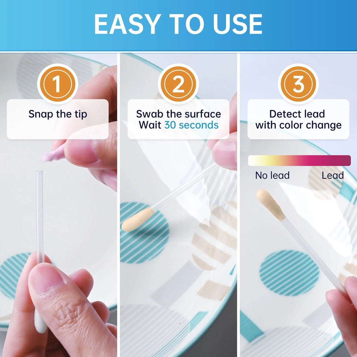 AAwipes Lead Test Kit All-in-1 30 Swabs Results in 30 Seconds at Home Lead...