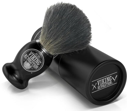Viking Revolution Badger Hair Shaving Brush- Shave 1 Count (Pack of 1), Black