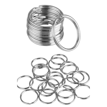 100PCS Key Rings 1 Inch Metal Keychain Flat Rings Split Keyring Accessories