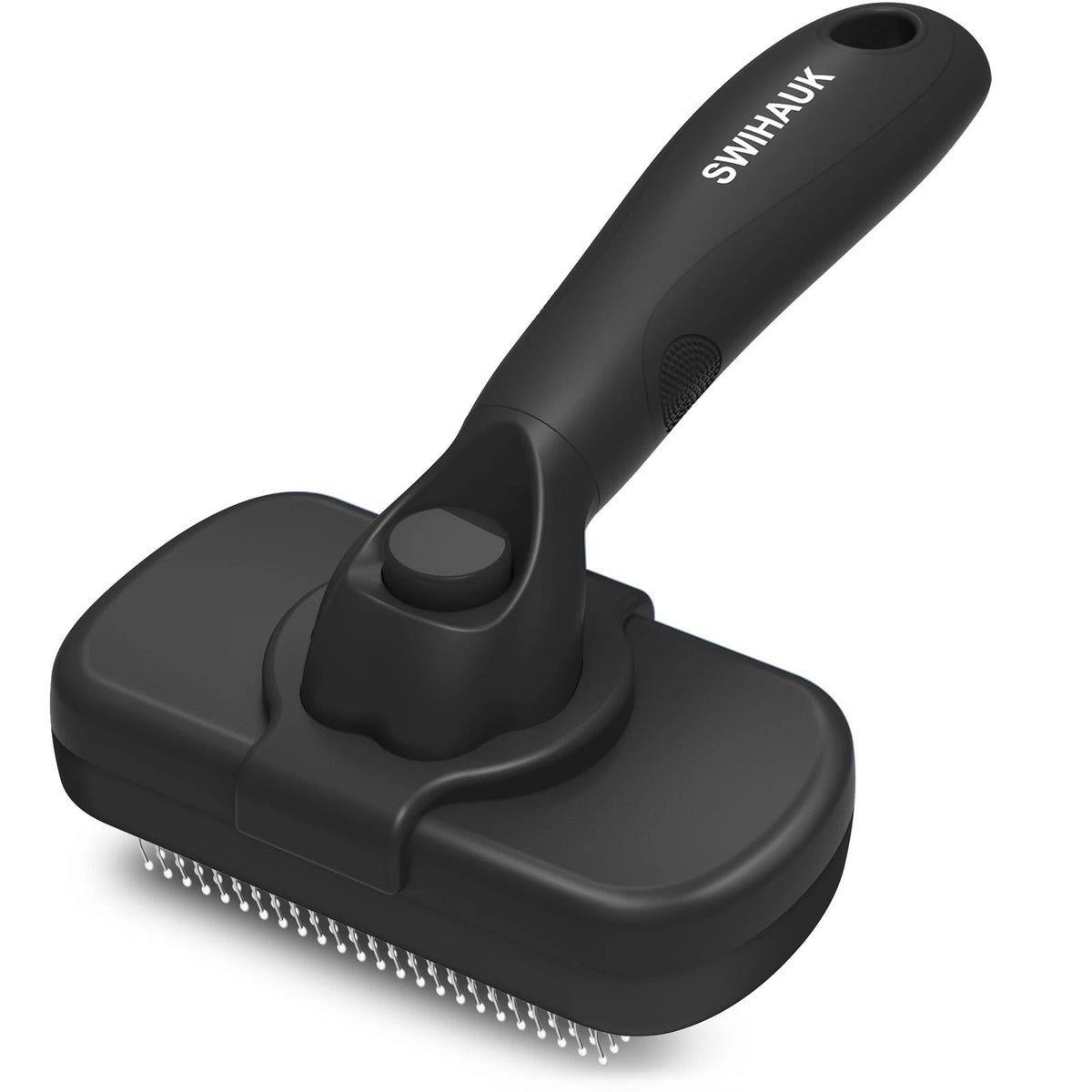 Swihauk Self Cleaning Slicker Brush for Dogs & Cats - Skin Large, Black