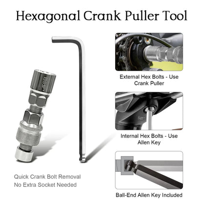 NISVACON Bike Crank Puller & Bottom Bracket Remover Set with One Size, Black