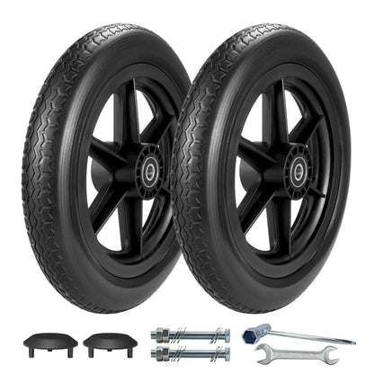 Wiykkur 12 Inch Wheelchair Wheels Replacement (1 12 1/2 x 2 1/4" Black, Black