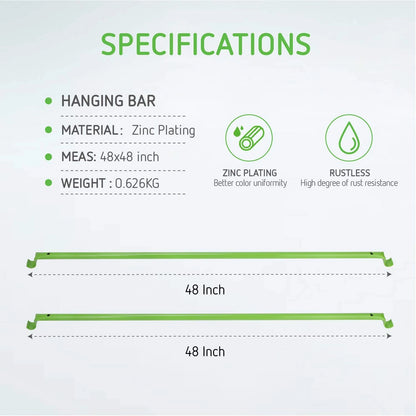 2pcs VIVOSUN Grow Tent Support Poles 48x48 inches, Hanging For 4x4, Green