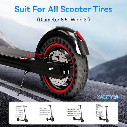 8.5x2 '' inch solid tires for electric scooters. This tire is 8.5Inches