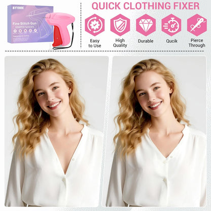 Stitch Gun for Clothes - Handheld Quick Clothing Fixer - Tagging Pink Red