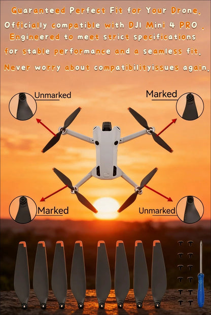 8Pcs Low-Noise Quick-Release Propellers for DJI Mini 4 Pro Propellers, Full...