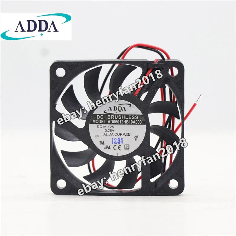 ADDA Fan AD06012HB10A000 Axial Fan DC 12V 0.26A 60*60*10MM 6CM Cooling Fan
