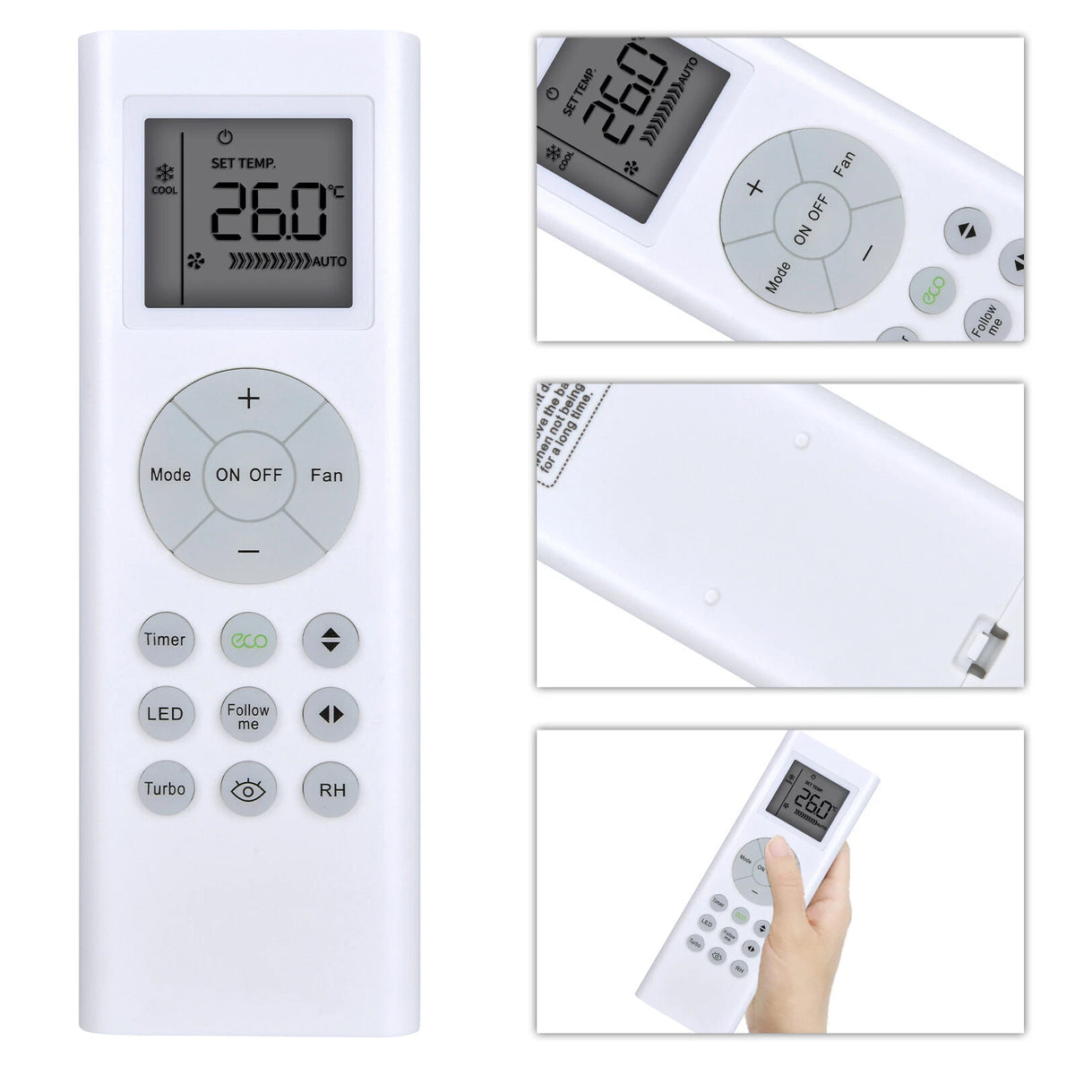 Remote Control For Bryant Senville Midea Air Conditioner RG66B9(2H)/BGEFU1