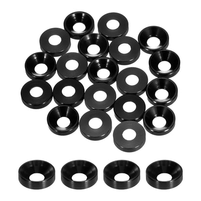 MECCANIXITY M4 Cone Cup Countersunk Washers,Hole Dia 0.39 inches, Black
