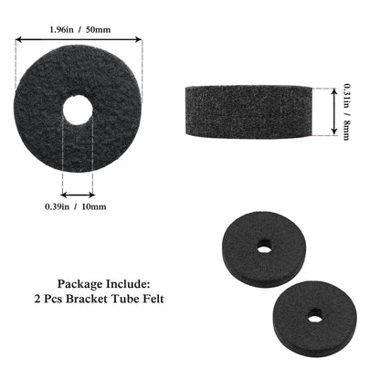 23-Piece Cymbal Accessory Set - Hi-Hat Clutch & Cup Felts, 23 Pieces, Black