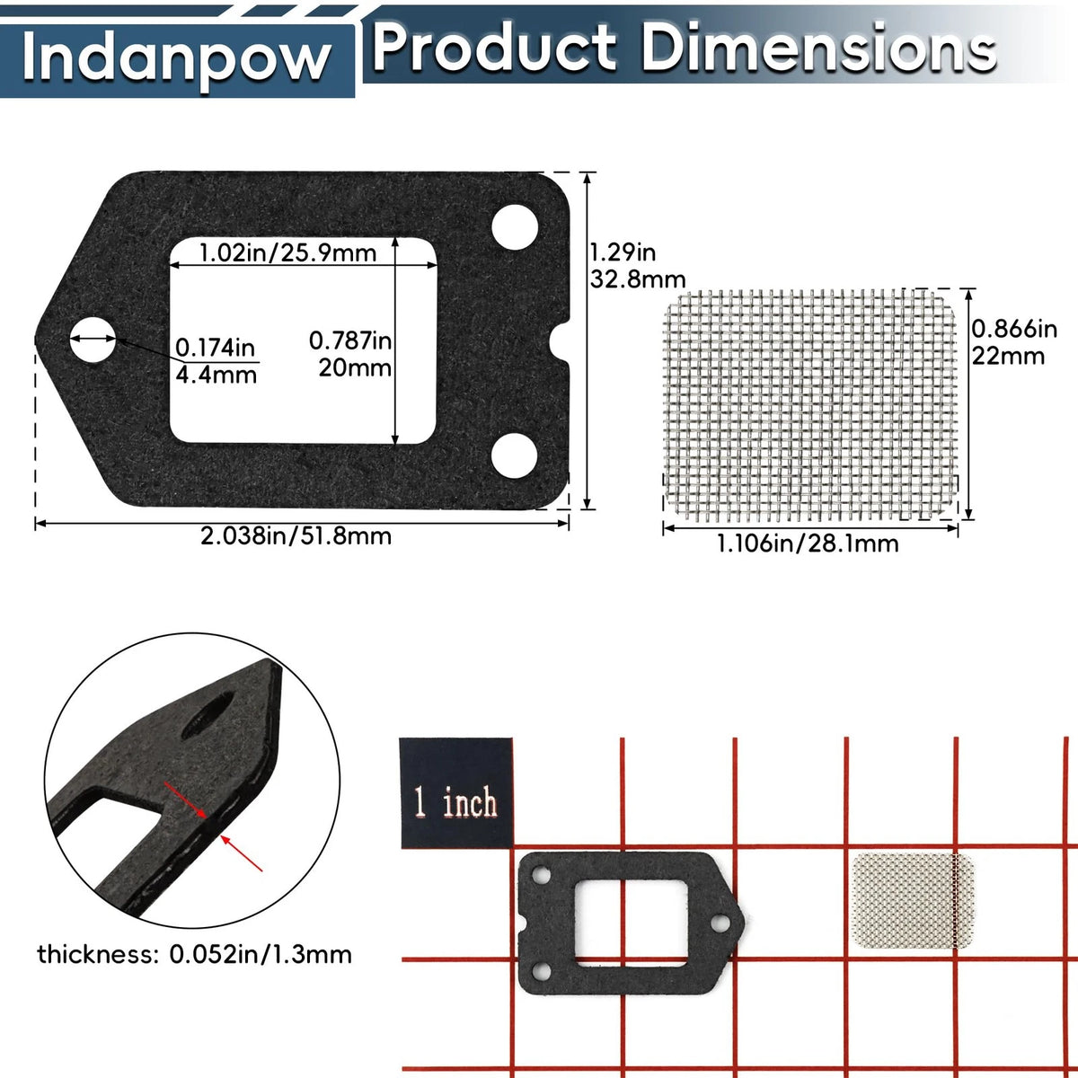 SRM-225 Spark Screen and Gasket Compatible with Echo 14586240630 Muffler...