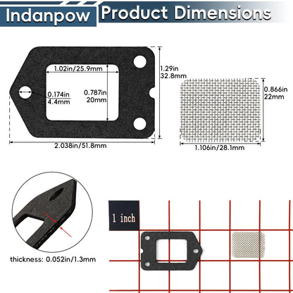 SRM-225 Spark Screen and Gasket Compatible with Echo 14586240630 Muffler...