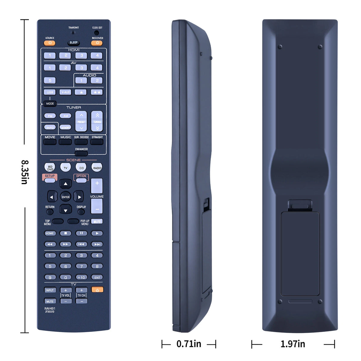 RAV491 ZF30320 Remote Control For Yamaha AV Receiver HTR-4066 YHT-797 RX-V373