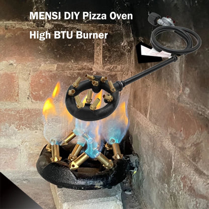 𝑴𝑬𝑵𝑺𝑰 10 Jets Homemade Cast Iron Burner Assembly Flame 8 inches, Black