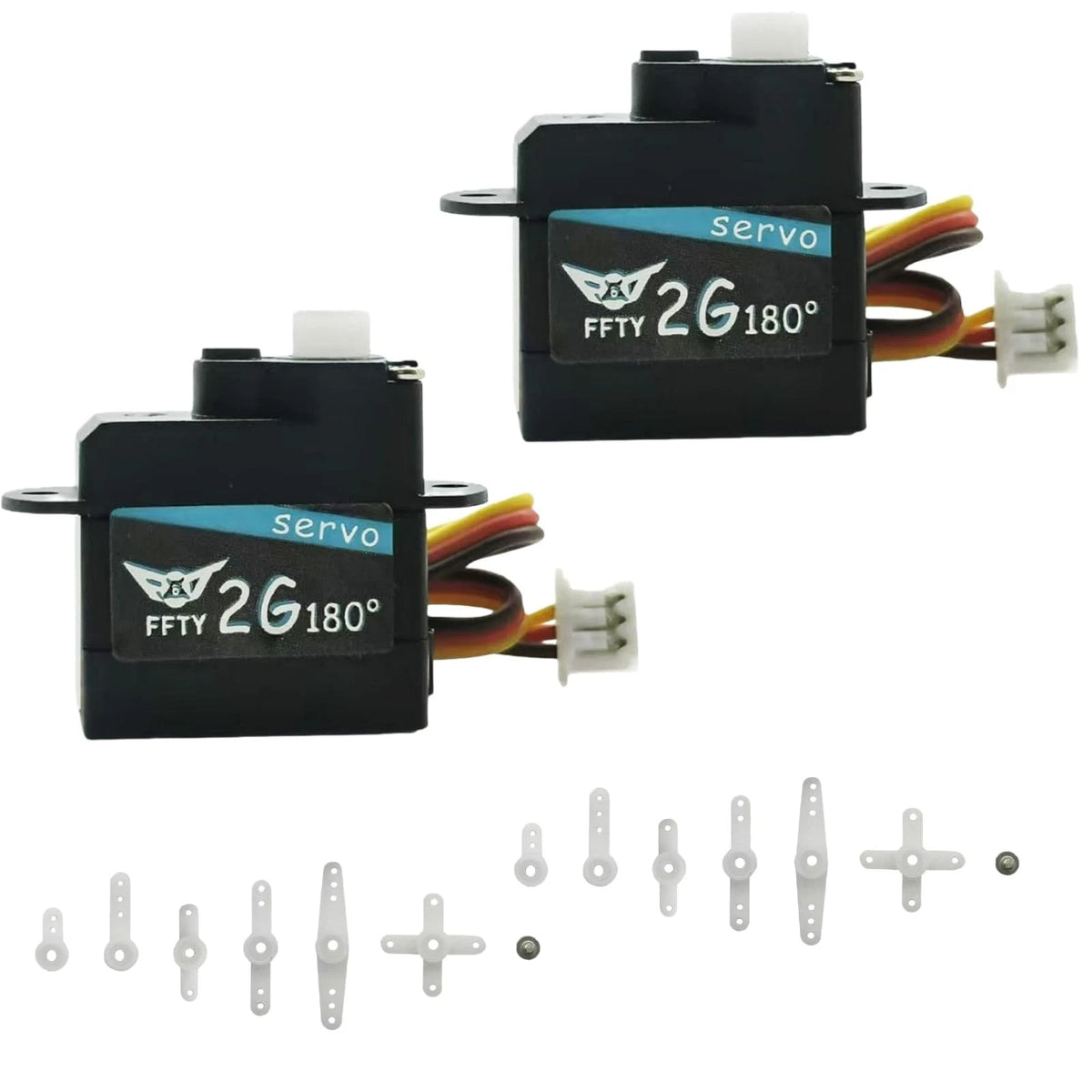 2PCS 2G Plastic Gear Mini Servo, 3.7-5V RC Micro Digital Servos Kit for