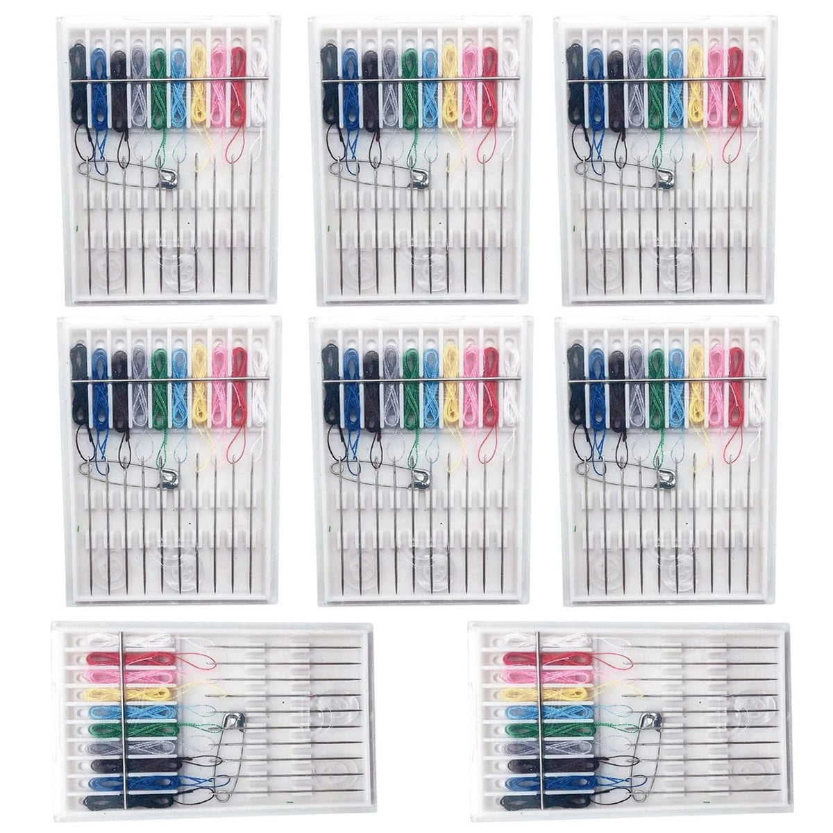 Luckkyme 8 Boxes 80 Pieces Assorted Colors Pre-Threaded Needle Kit Travel...