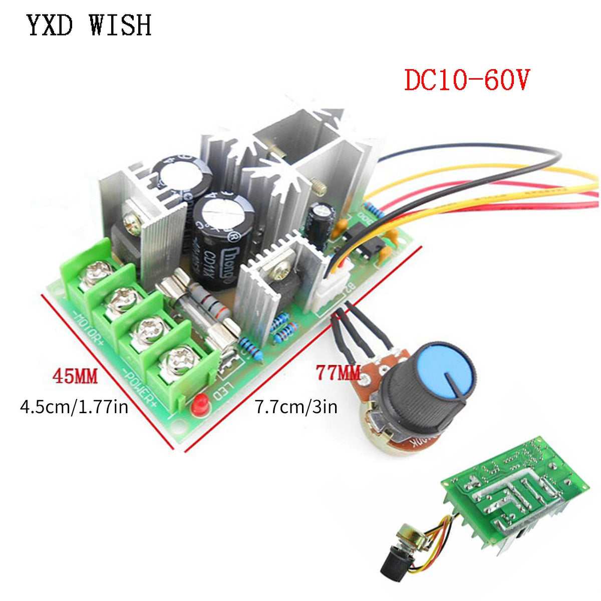 20A Universal DC10-60V PWM HHO RC Motor Speed Regulator Controller Swit Board