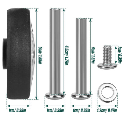 Zoofen 8 Pcs Luggage Replacement Wheels 50 x 12mm 50 x 12mm, Silver-Z12