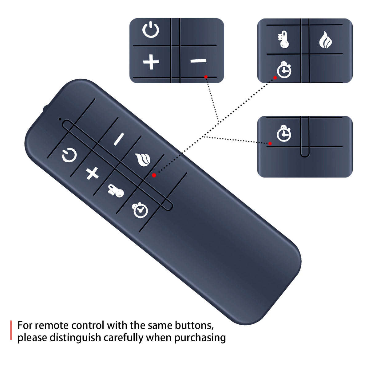 For Whalen Electric Fireplace Heater Remote Control WSLWFP48-5 WSLWFP54-6