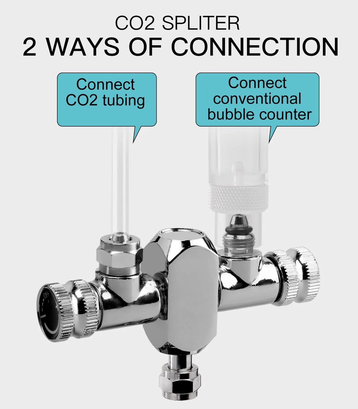 Clscea Aquarium Conventional CO2 Splitter Regulator Valve 2 Way