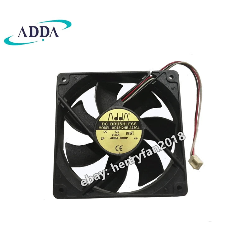 AD1212HB-A73GL ADDA Fan 12VDC 0.37A 3Wire 120*120*25MM Server Axial Cooling Fan