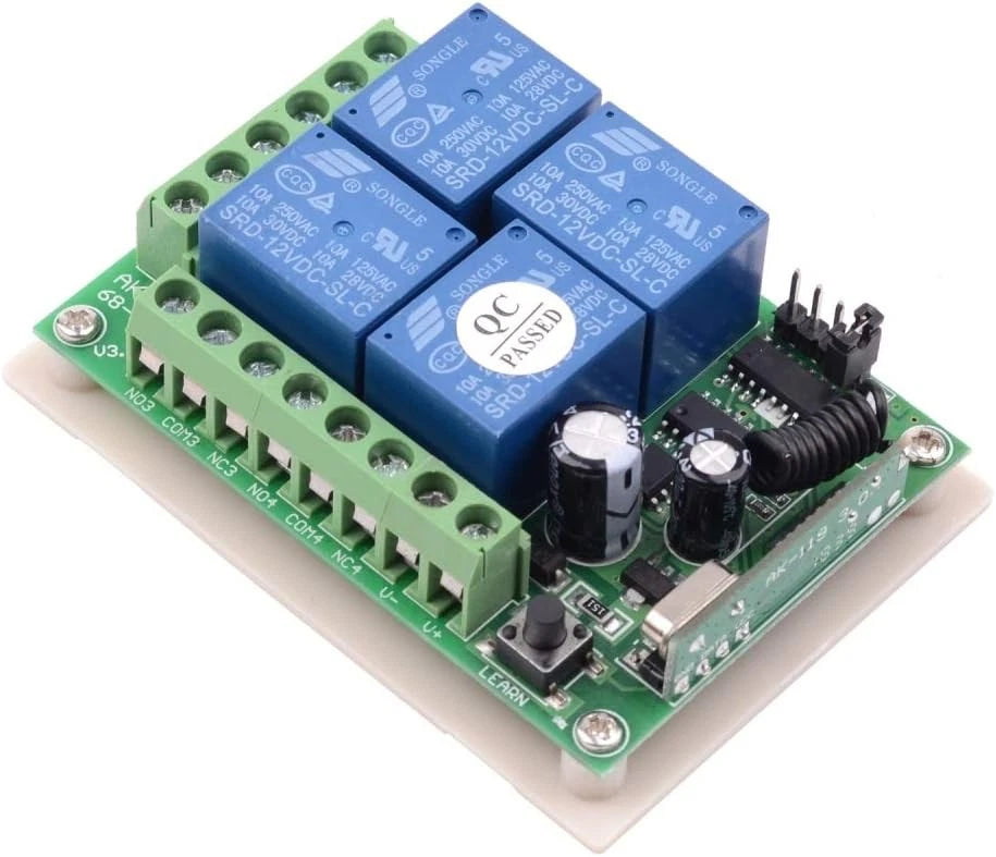 DC 12V Remote Control Switch 4 Channel Universal 433Mhz Control...