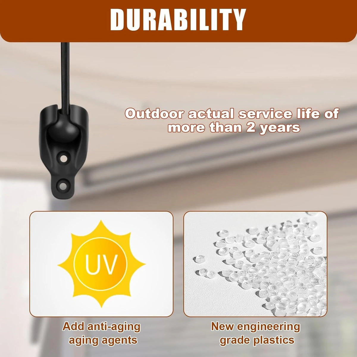 Coolaroo Replacement Parts Roller Shade Hardware Bungee Kit One Size, Black