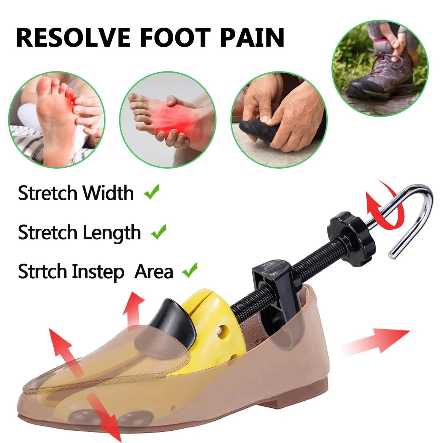Msentuo Shoe Stretcher L (for Men's Size Us 10-13.5), Yellow