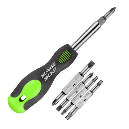 SUNHZMCKP 8 in 1 Screwdriver, Portable 8 IN 1 Black, Green