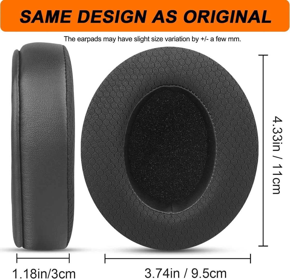 GVOEARS Replacement Earpads for Audio Technica ATH M50X/M40X/M30, Black