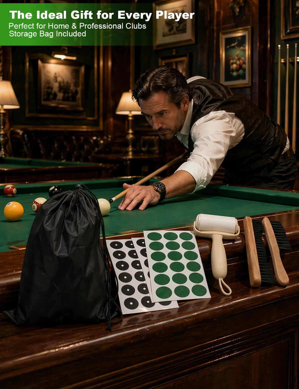 Pool Table Cleaner Kit - Anti-Residue Foam Billiard Cleaning Natural