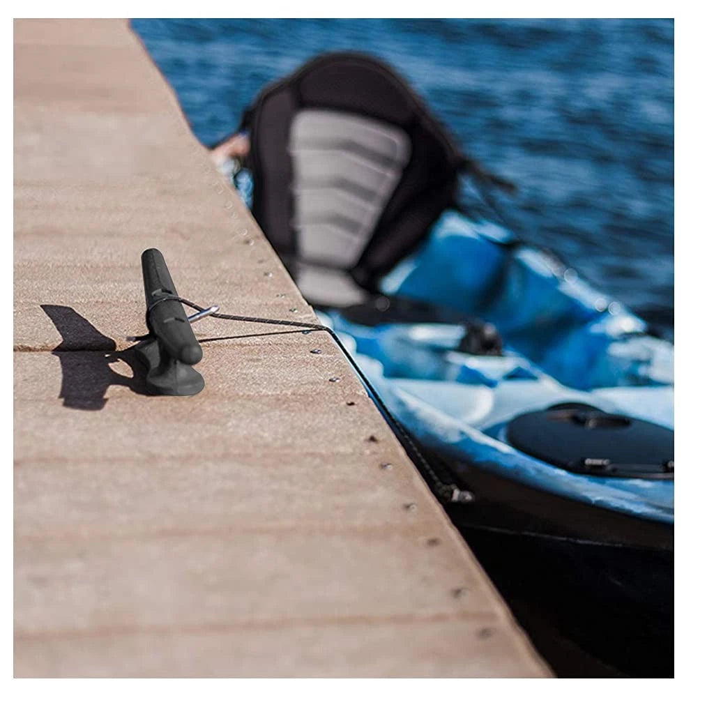 4 Pack 3" Nylon Boat Cleat Dock with Stainless Steel Screws, Black 3 inches