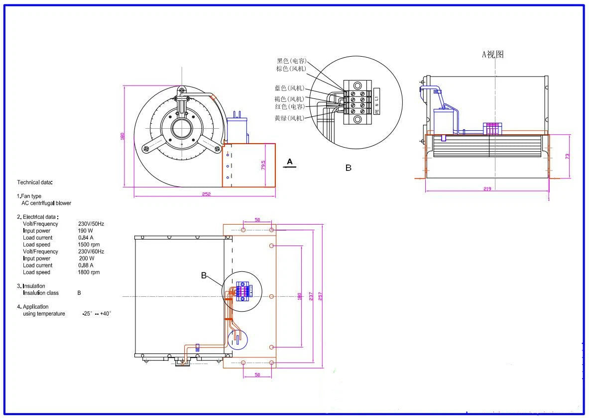 Ebmpapst D2E133-AM47-01/A01 Centrifugal Fan AC 230V ??133mm Inverter Cooling Fan