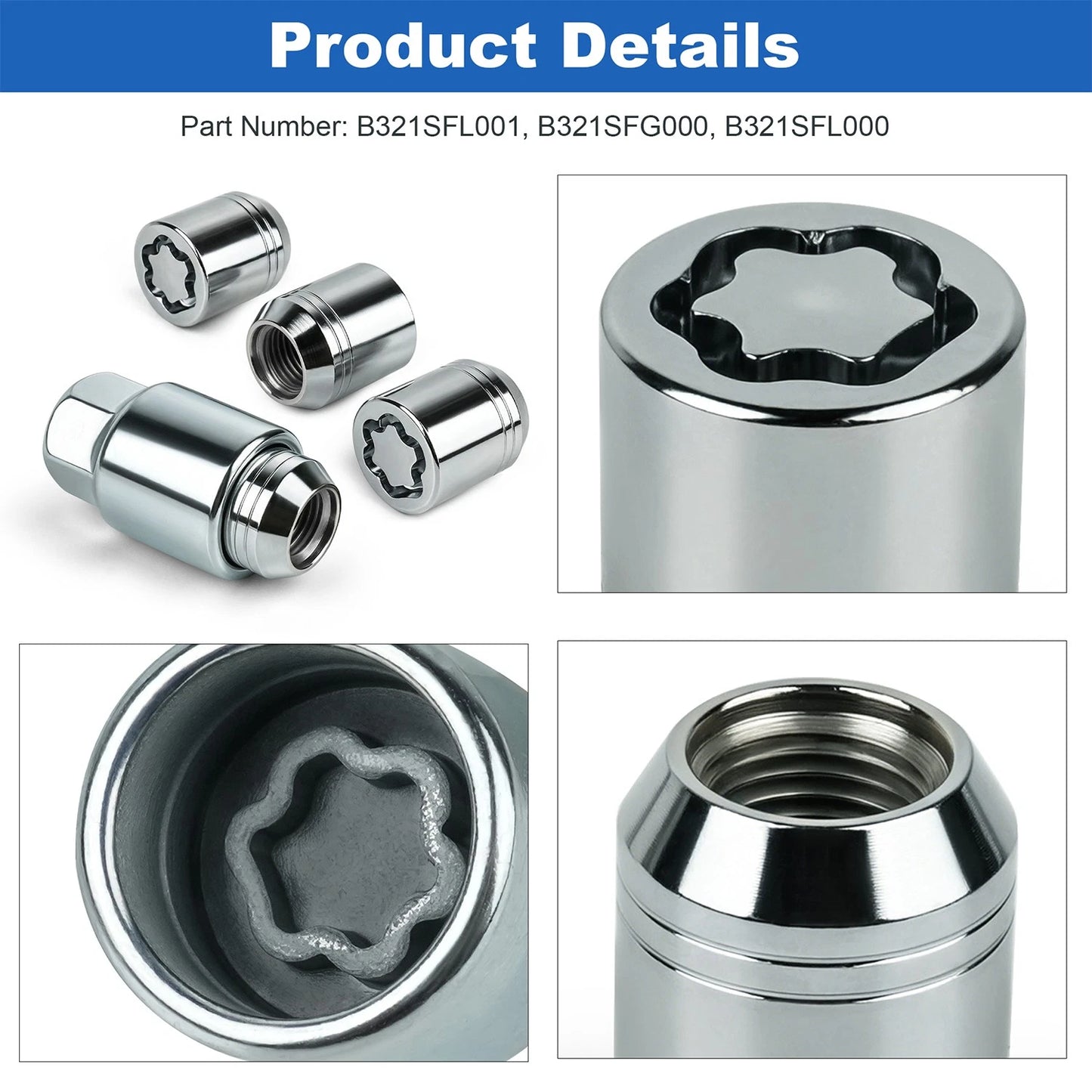 Alloy Wheel Lock Lugs Kit For Subaru WRX STI Forester Legacy Outback B321SFL001