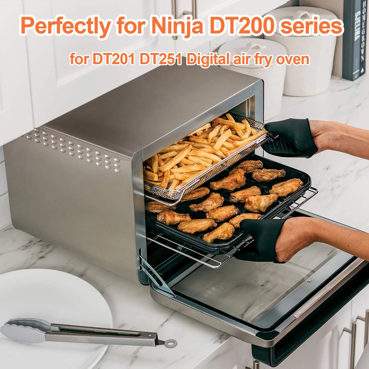 Air Fryer Oven Basket,  Replacement Baking Trays DT200 Series, Silver