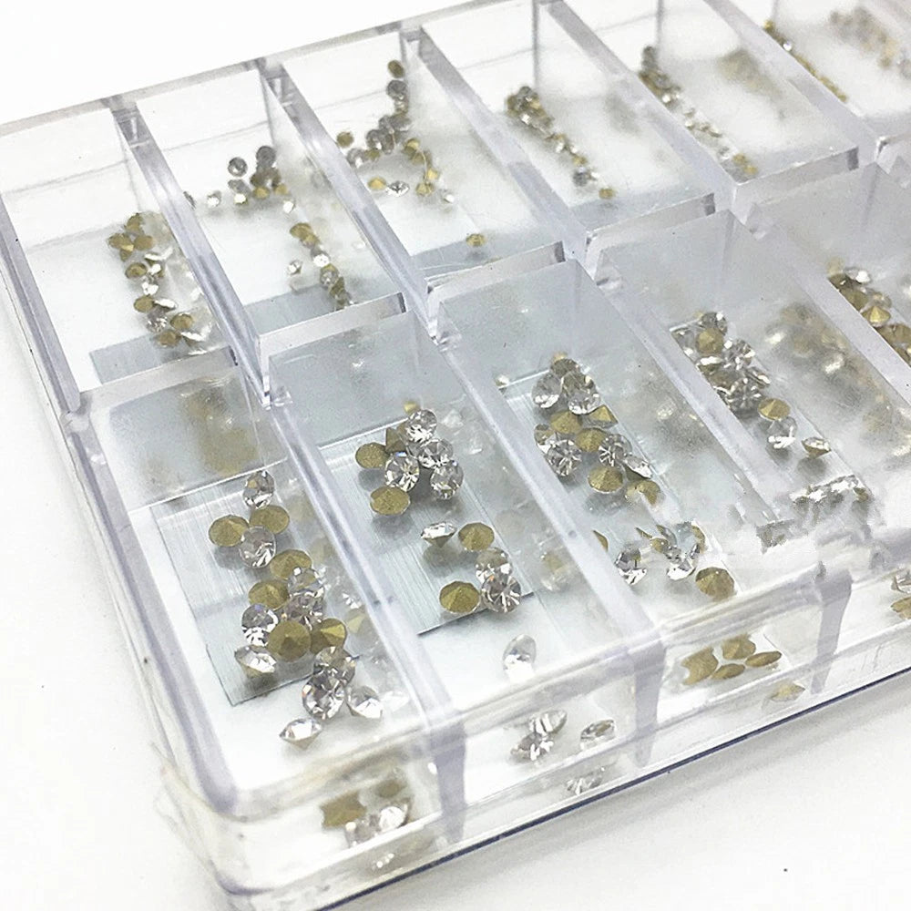 18-Size Acrylic Round Watch Rhinestone Diamond Screws Stones Assortment 540pcs