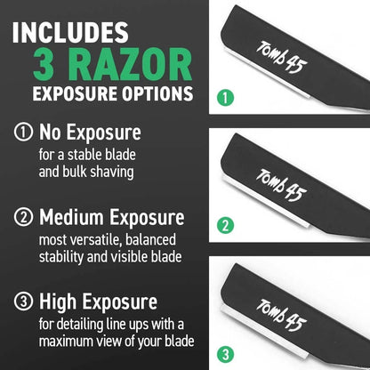 Tomb 45 Triple Cartridge Razor Holder | Disposable 1 Count (Pack of 1), Black