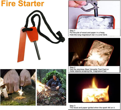 EMDMAK Survival Kit Outdoor Emergency Gear for Camping Hiking Black