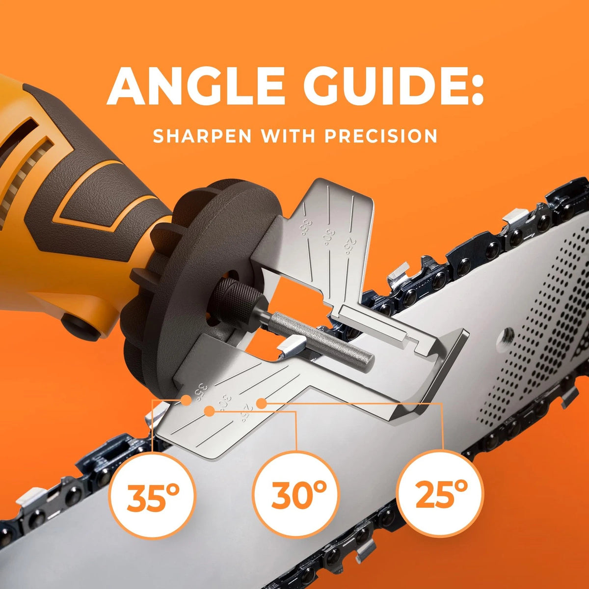 Sharp Pebble Electric Chainsaw Sharpener Kit - Comes with Chain Black/Orange