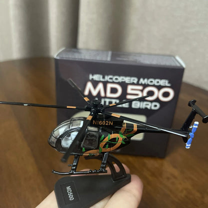 7.4cm Diecast Alloy 1/100 Scale USA Bird MD500 Helicopter Model Static Display