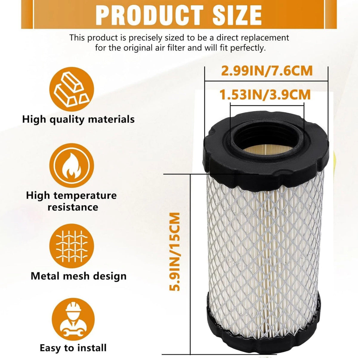Air Filter with Pre-Filter For John Deere D110 L100 E110 Riding Lawn Mower