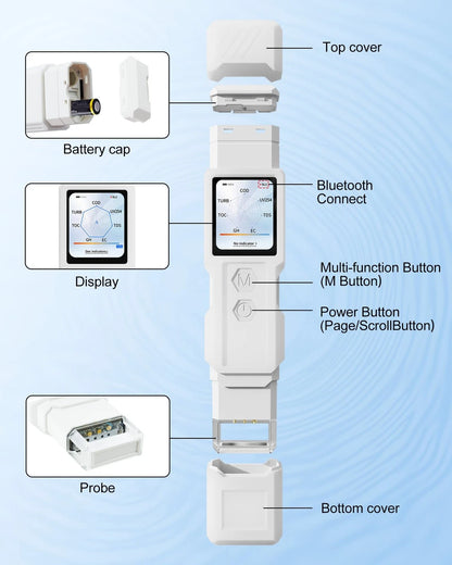 9-in-1 Smart Water Tester with APP Monitoring, Digital Test Kit for...