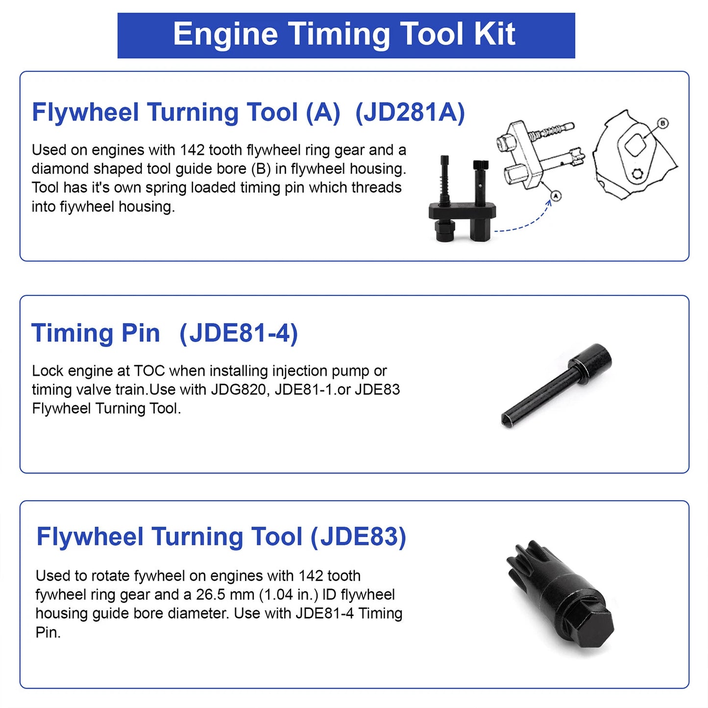 Fits John Deere Engine Timing Tool ALT JT07223A,JDE83,JDE81-1,JD281A